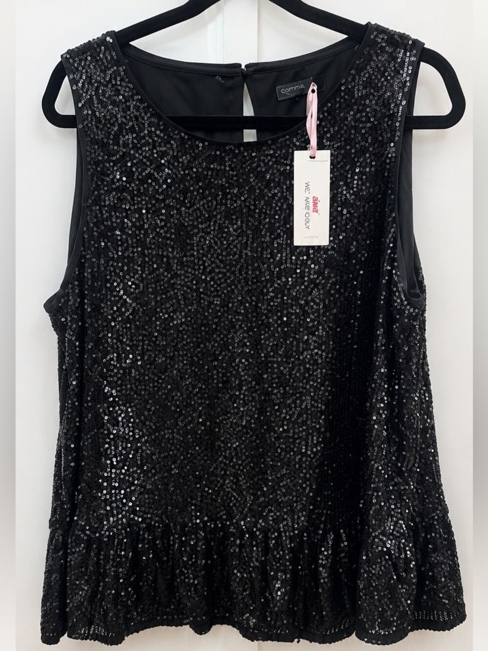 Vineyard Vines Black Sequin Sleeveless Top NWT XL Party Holiday Blouse